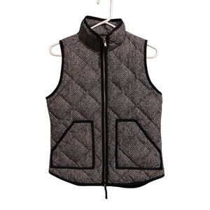 J. Crew Women’s Size XS Gray Down Puffer Quilted Gray Vest Jacket